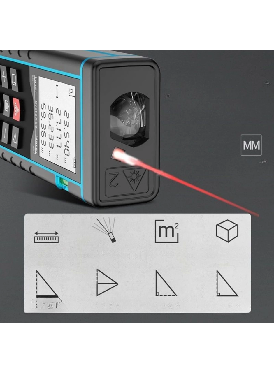 Profesyonel 40 Metre Dijital Lazer Metre Ölçer LCD Ekran, Su Terazili, Alan Hacim, Pisagor Hesaplama ve 20 Kayıt Hafızası (