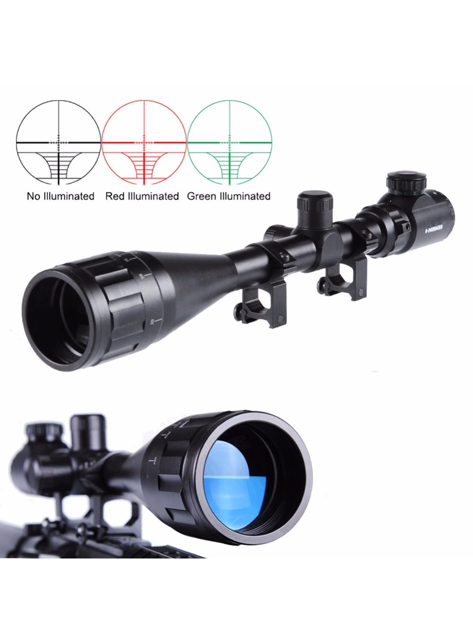 4-16x50 Aoeg Zoomlu Dürbünü çift Işıklı Kırmızı,yeşil Kaynaklı Avcılık Dürbün (