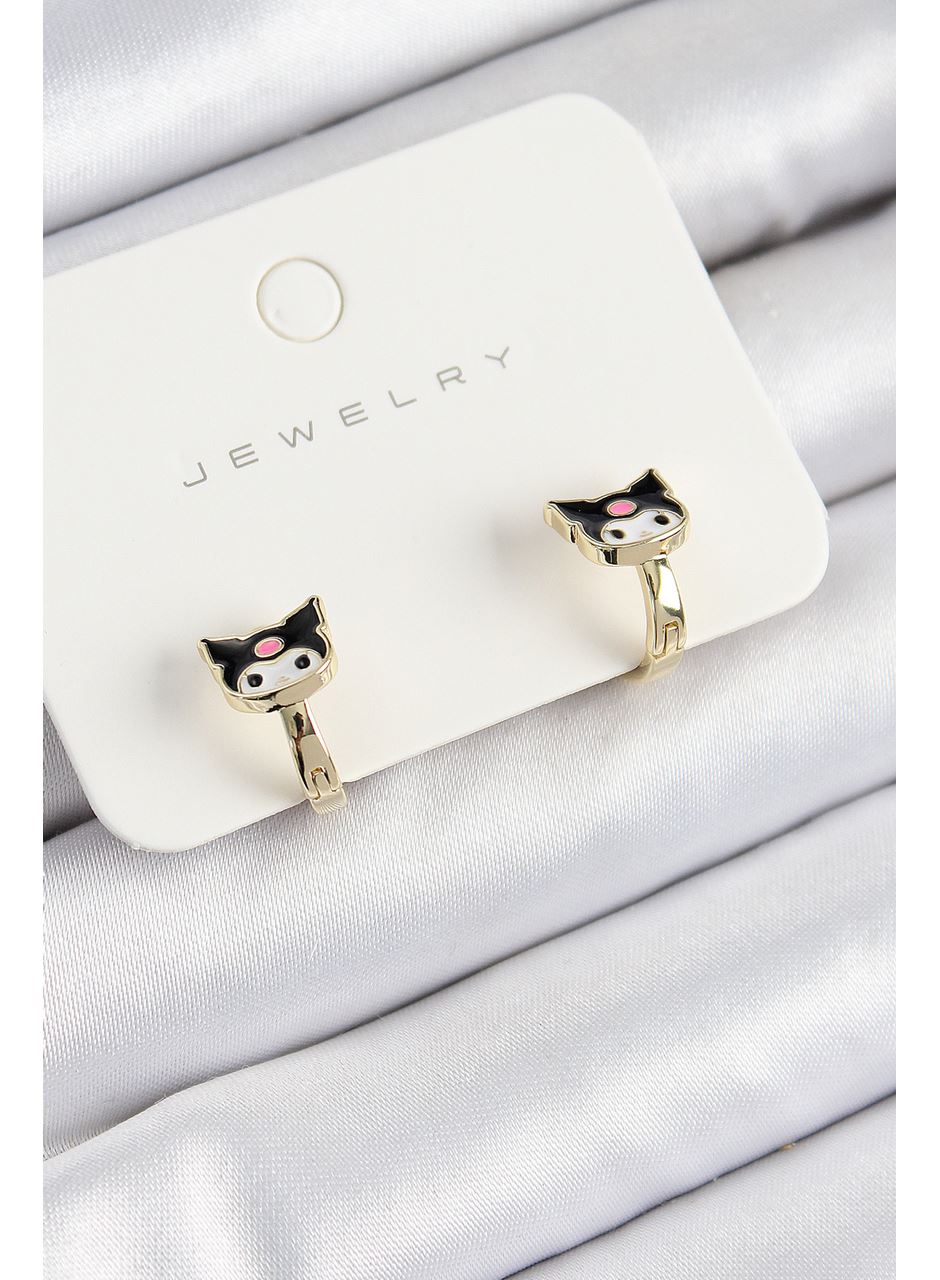 Pirinç Kuromi Model Gold Renk Çocuk Küpe