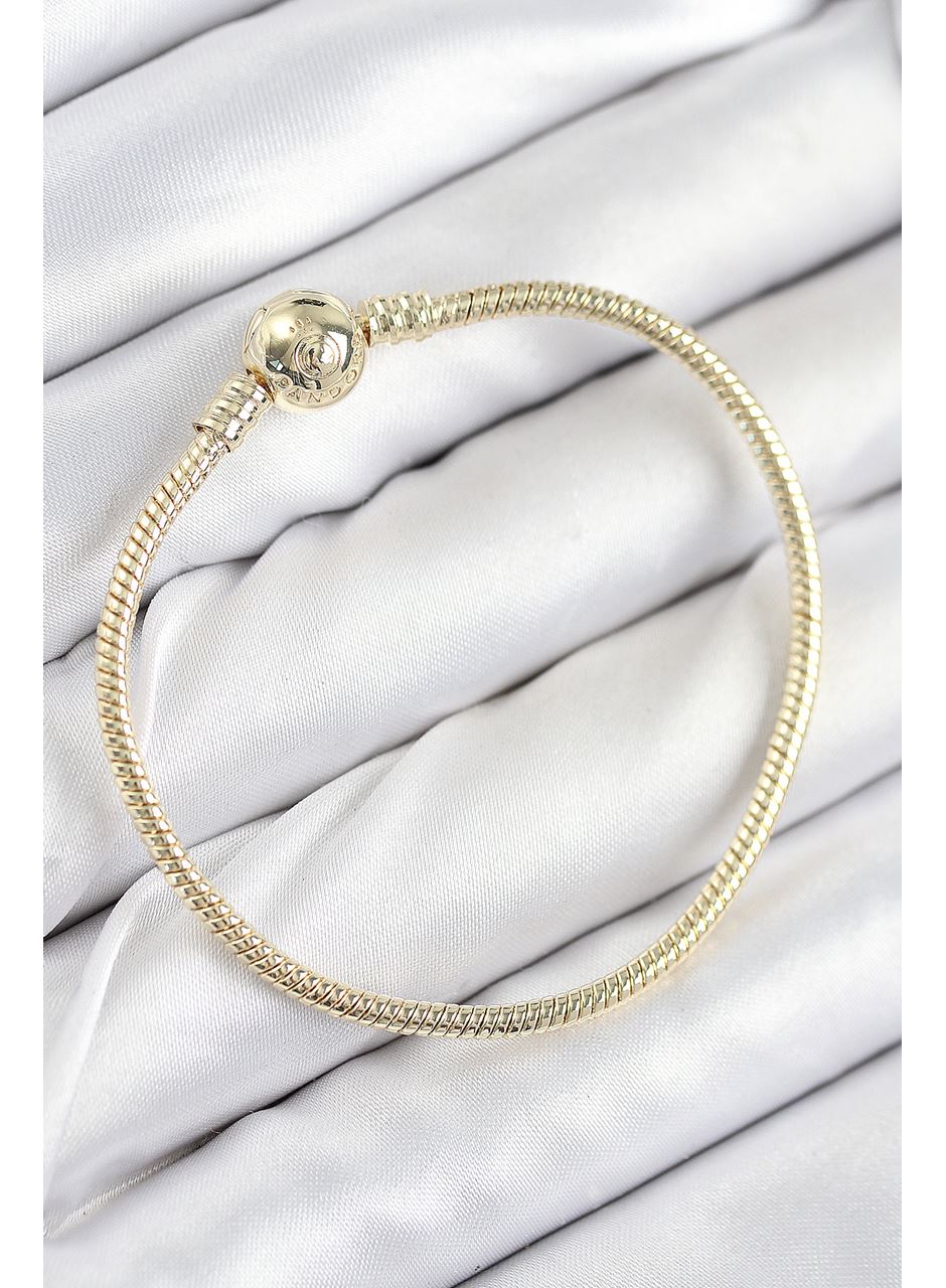 Pirinç Charm Topcuk Model Gold Renk Kadın Bileklik