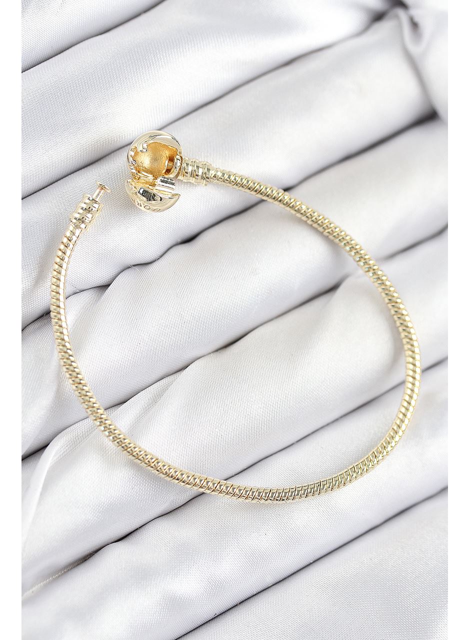 Pirinç Charm Topcuk Model Gold Renk Kadın Bileklik