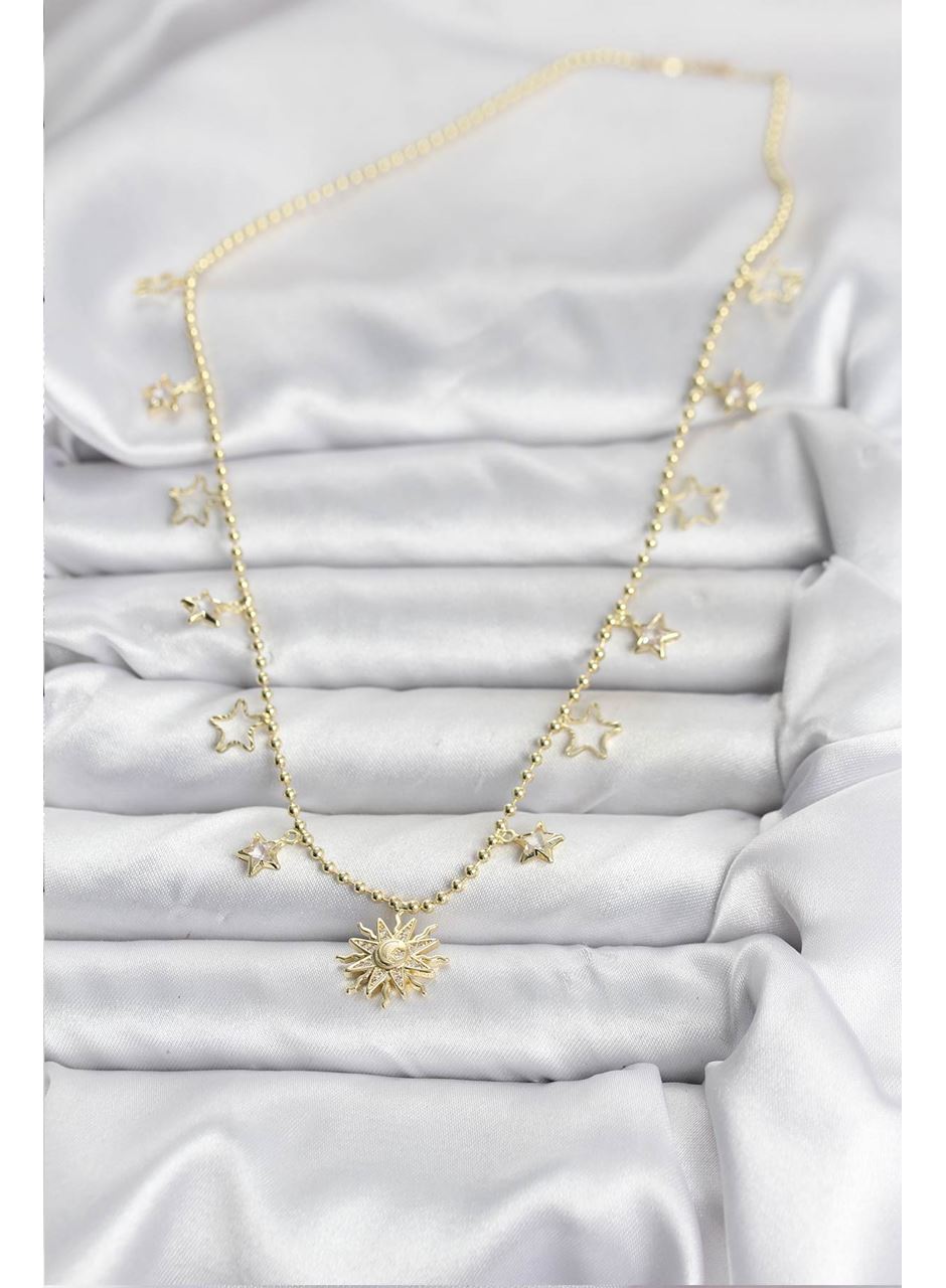 Pirinç Gold Renk Güneş Model Kadın Kolye