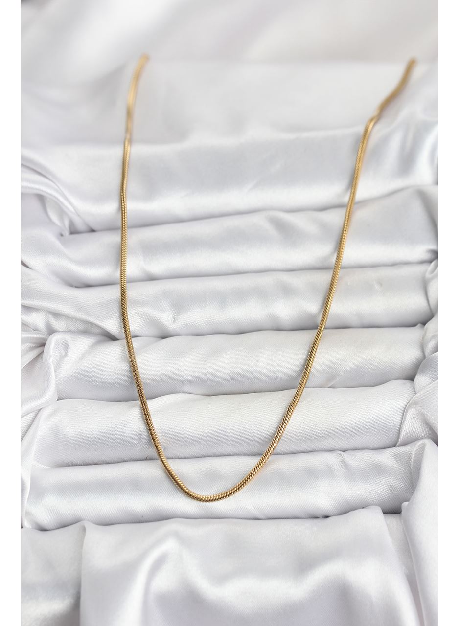 316L Çelik Zincir Gold Renk 60 cm Yılan Zincir Kadın Kolye