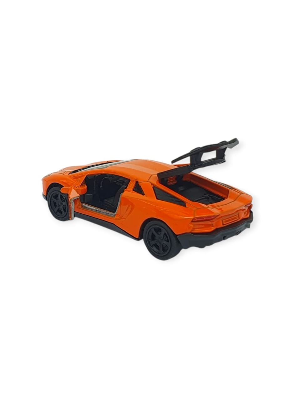 Çek Bırak Metal Küçük Arabalar 8 cm - 6411A-11 - Turuncu