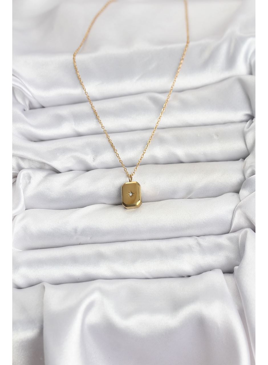 316L Çelik Zincir Gold Renk Minimal Kutup Yıldızı Model Kadın Kolye