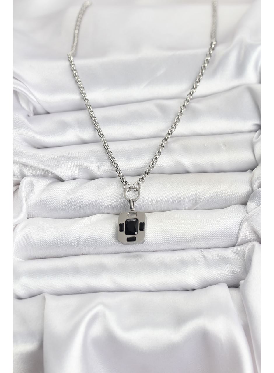 316L Çelik Zincir Gümüş Renk Vintage Model Kadın Kolye