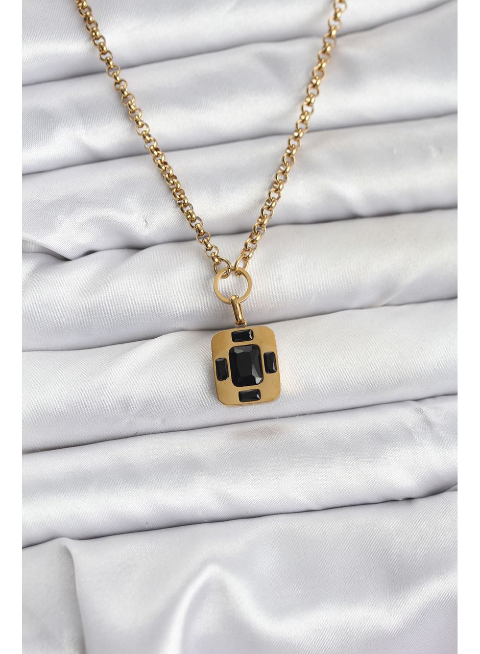 316L Çelik Zincir Gold Renk Vintage Model Kadın Kolye