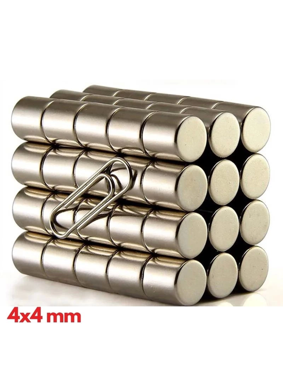 20 Adet 4x4 mm Yuvarlak Neodyum Mıknatıs N35 Güçlü Magnet Nikel Kaplama (