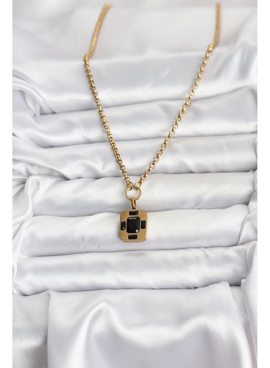 316L Çelik Zincir Gold Renk Vintage Model Kadın Kolye