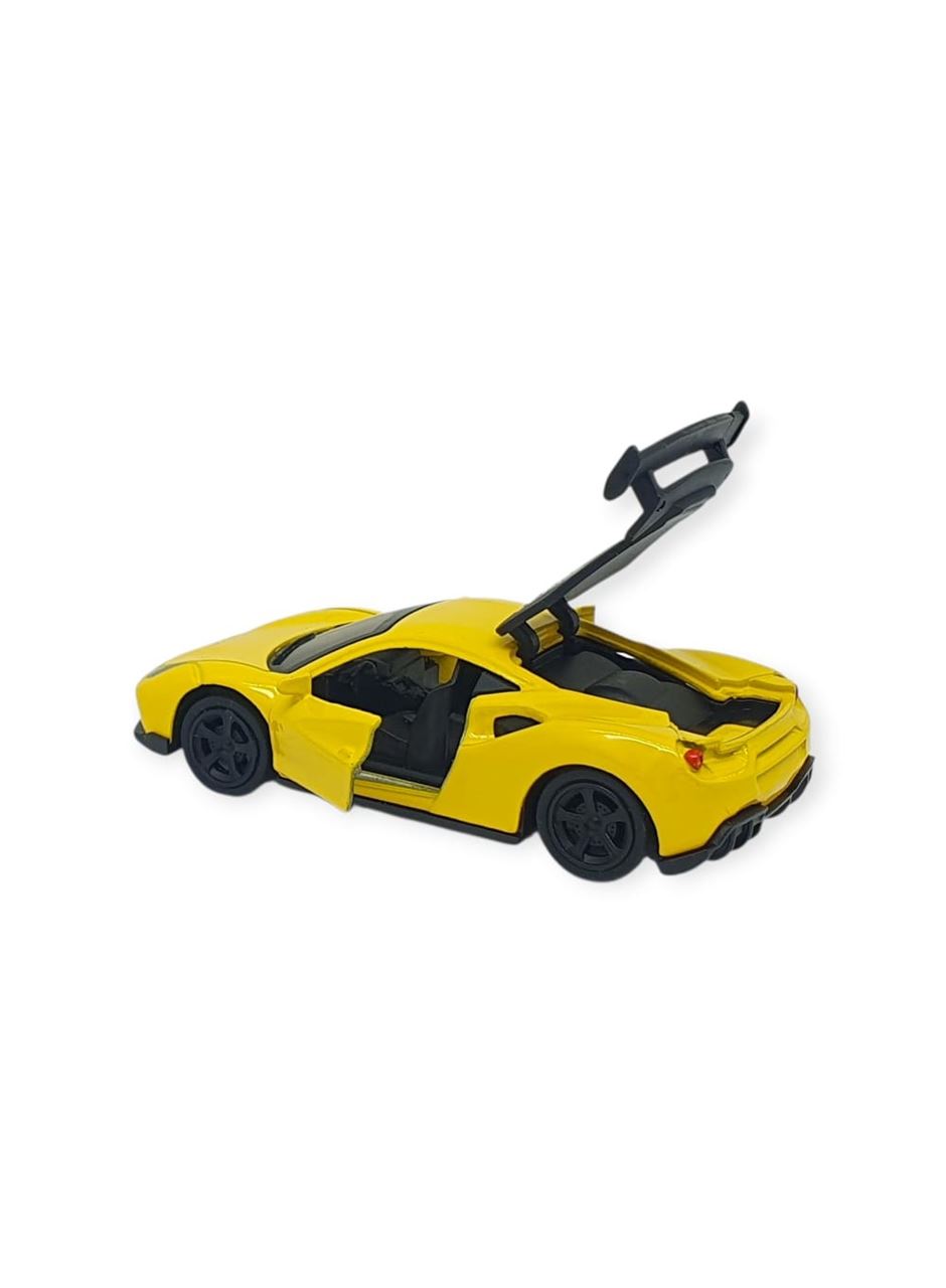 Çek Bırak Metal Küçük Arabalar 8 cm - 6411A-17 - Sarı