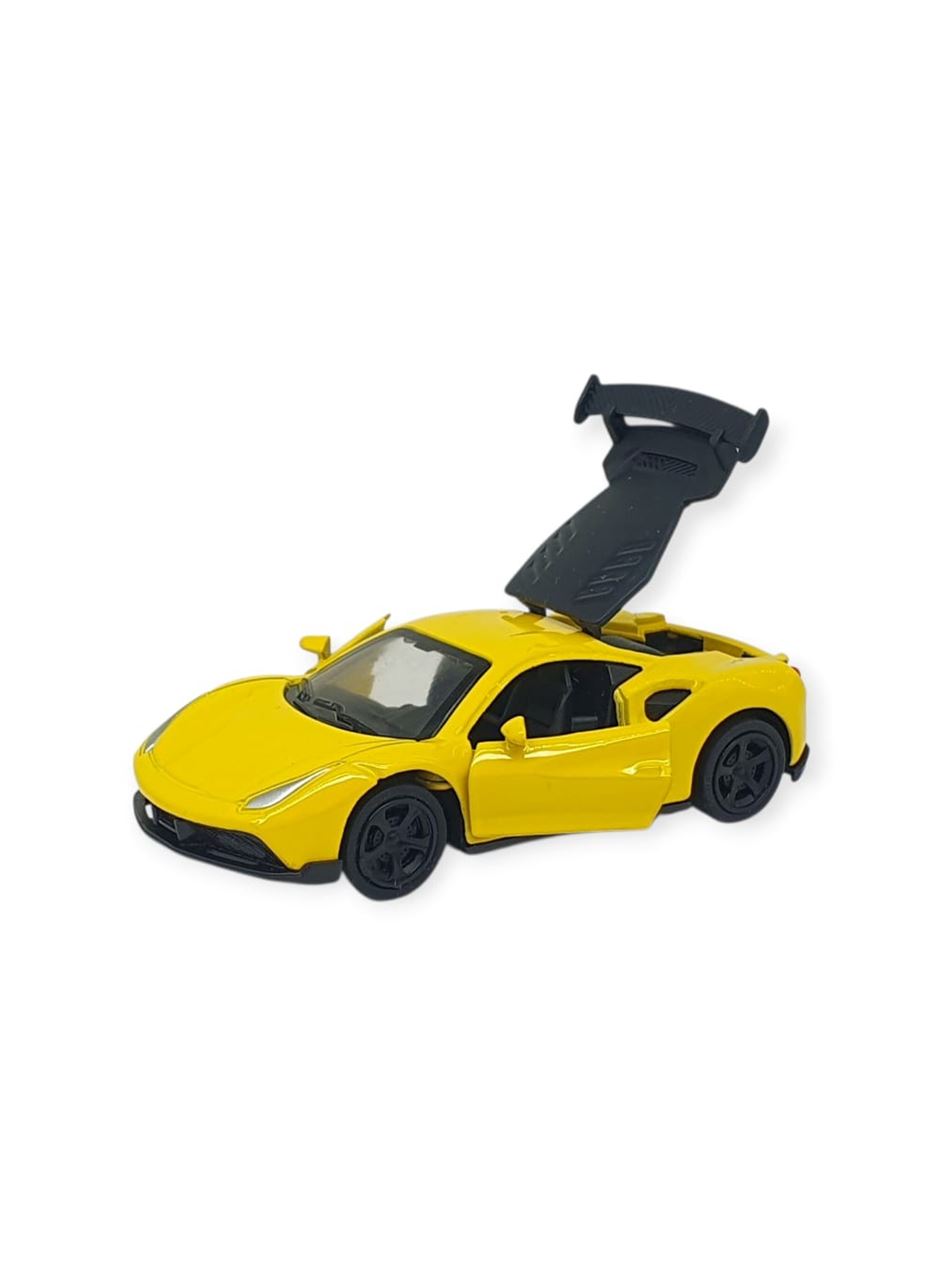 Çek Bırak Metal Küçük Arabalar 8 cm - 6411A-17 - Sarı