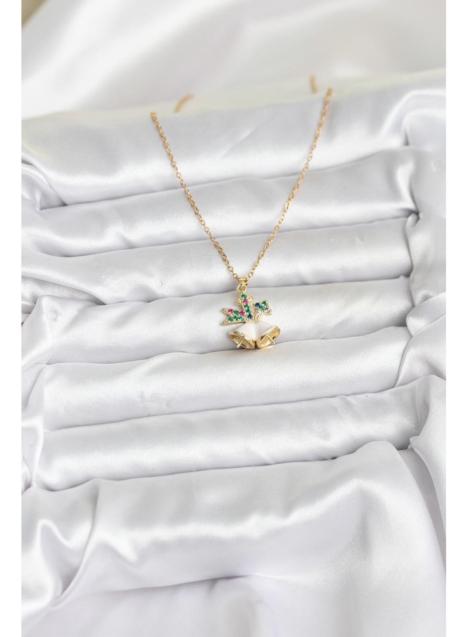 316L Çelik Zincir Gold Renk Chirtsmas Bell Model Yılbaşı Temalı Kadın Kolye