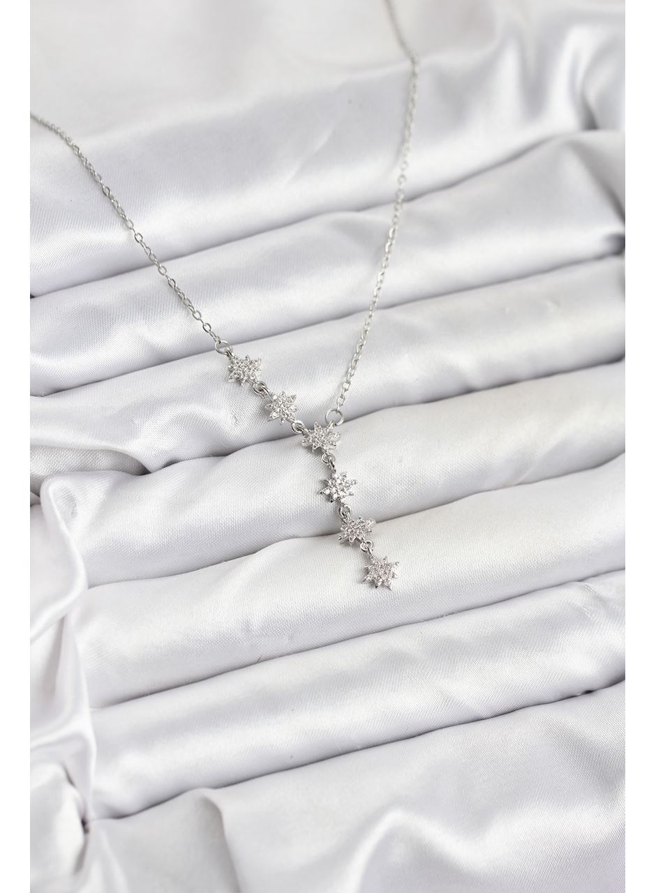 316L Çelik Zincir Gümüş Renk Kutup Yıldızı Model Kadın Kolye