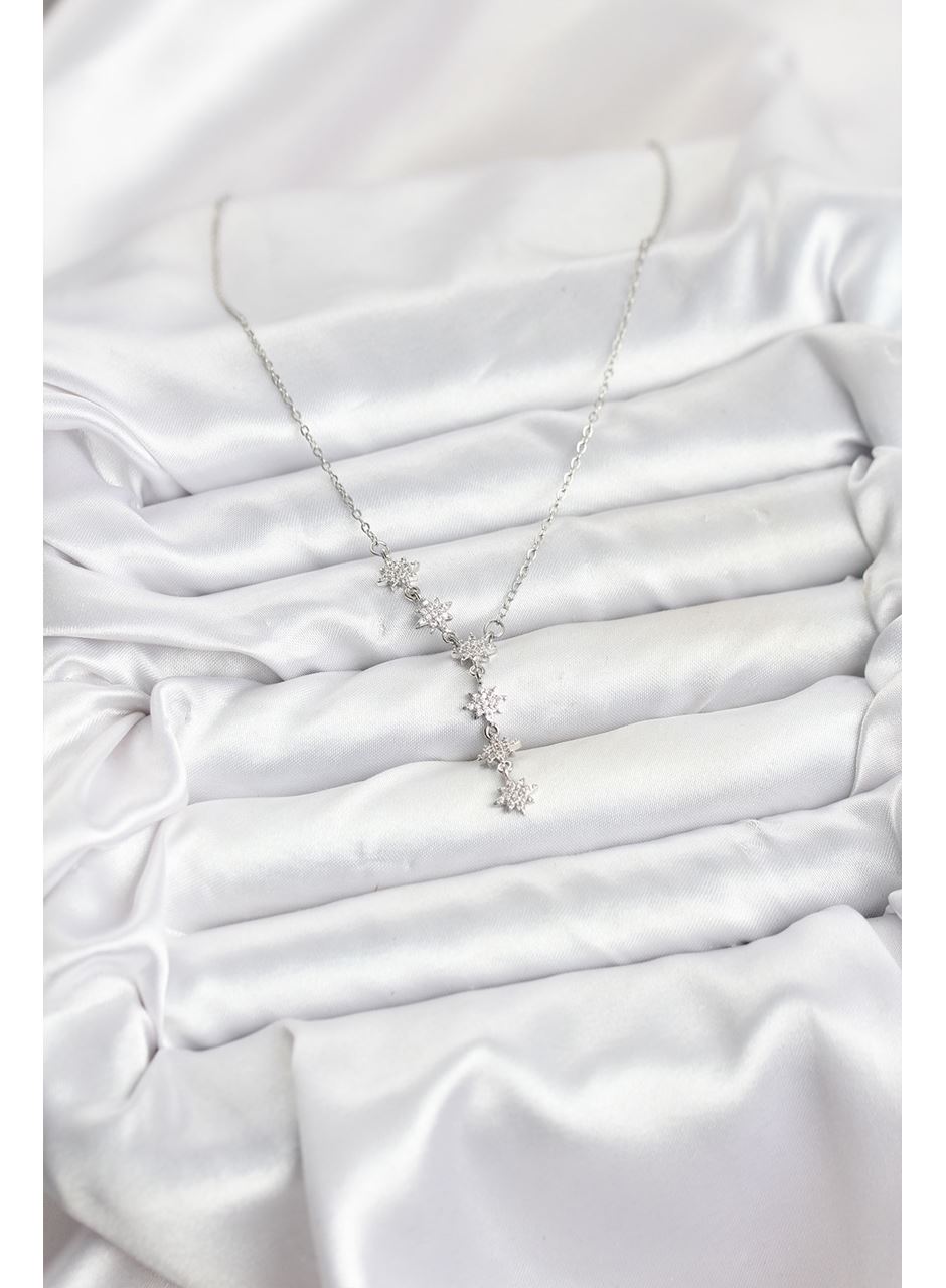 316L Çelik Zincir Gümüş Renk Kutup Yıldızı Model Kadın Kolye