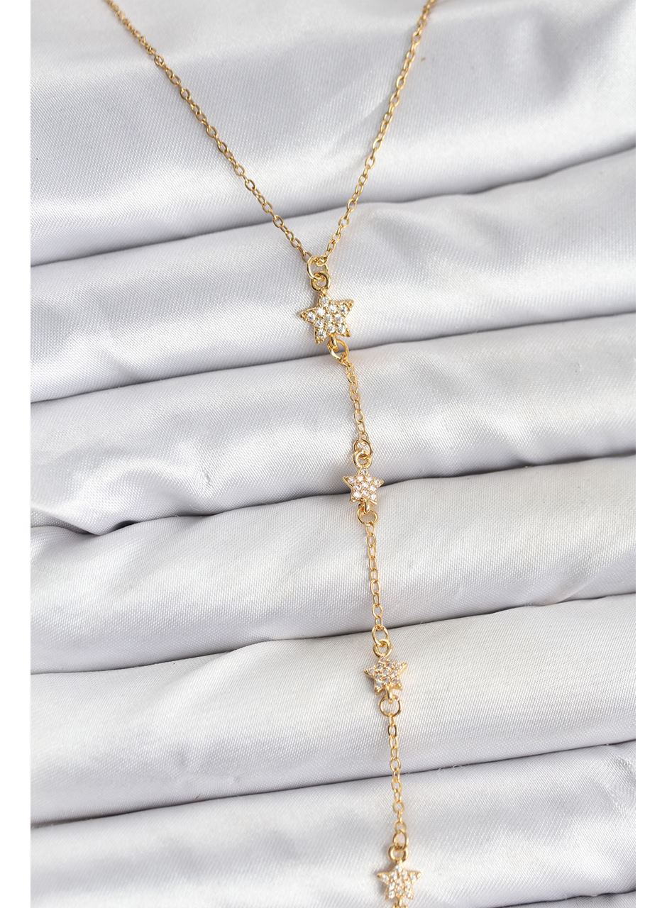 316L Çelik Zincir Gold Renkli Yıldız Model Kadın Y Kolye
