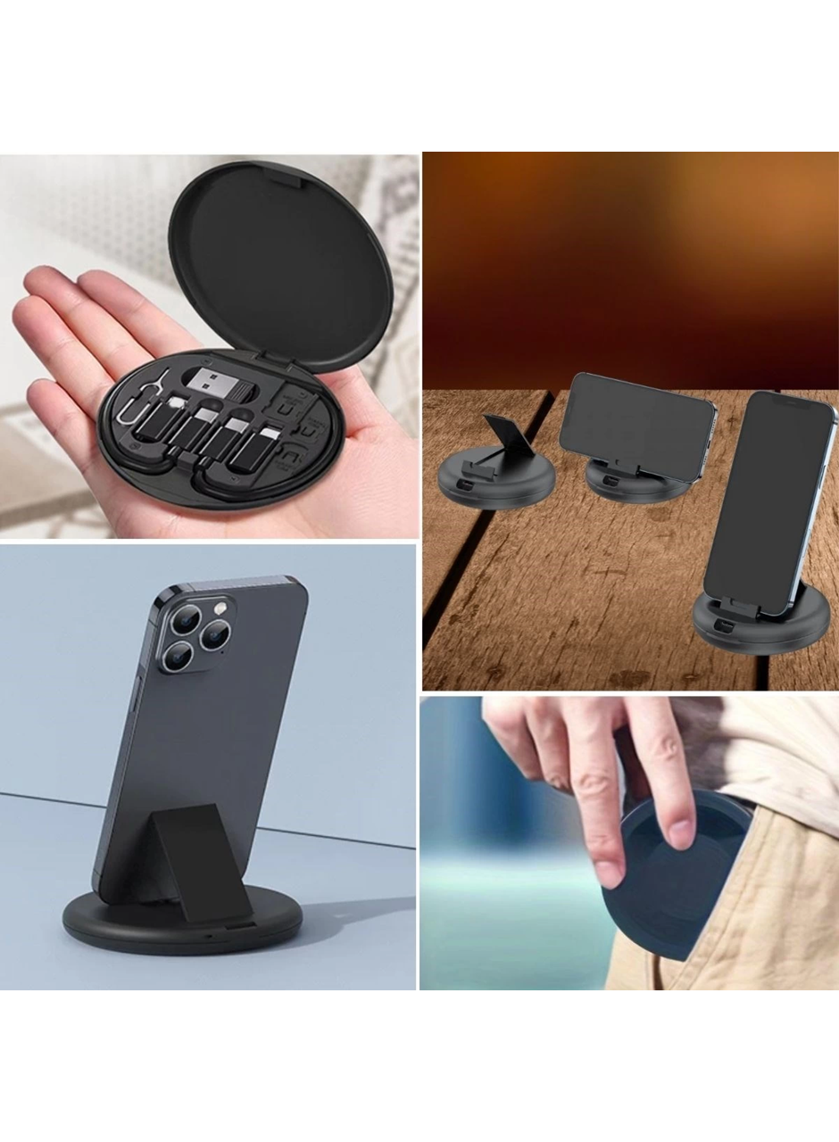 60w Destekli Kablo Kutusu Seyahat Kablo Seti 5'i 1 Arada Usb Type-c Şarj Kablosu Seti (