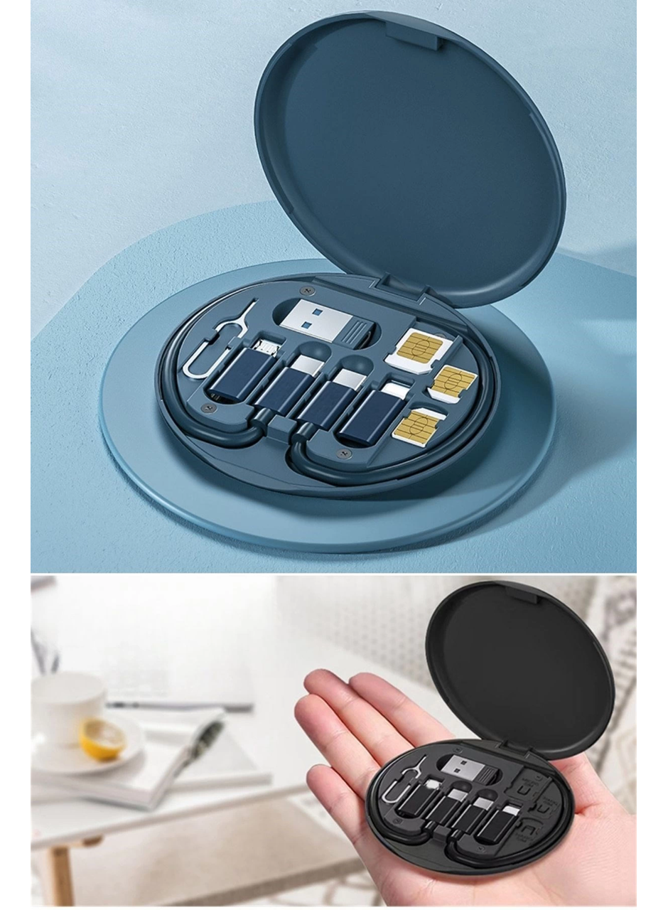 60w Destekli Kablo Kutusu Seyahat Kablo Seti 5'i 1 Arada Usb Type-c Şarj Kablosu Seti (