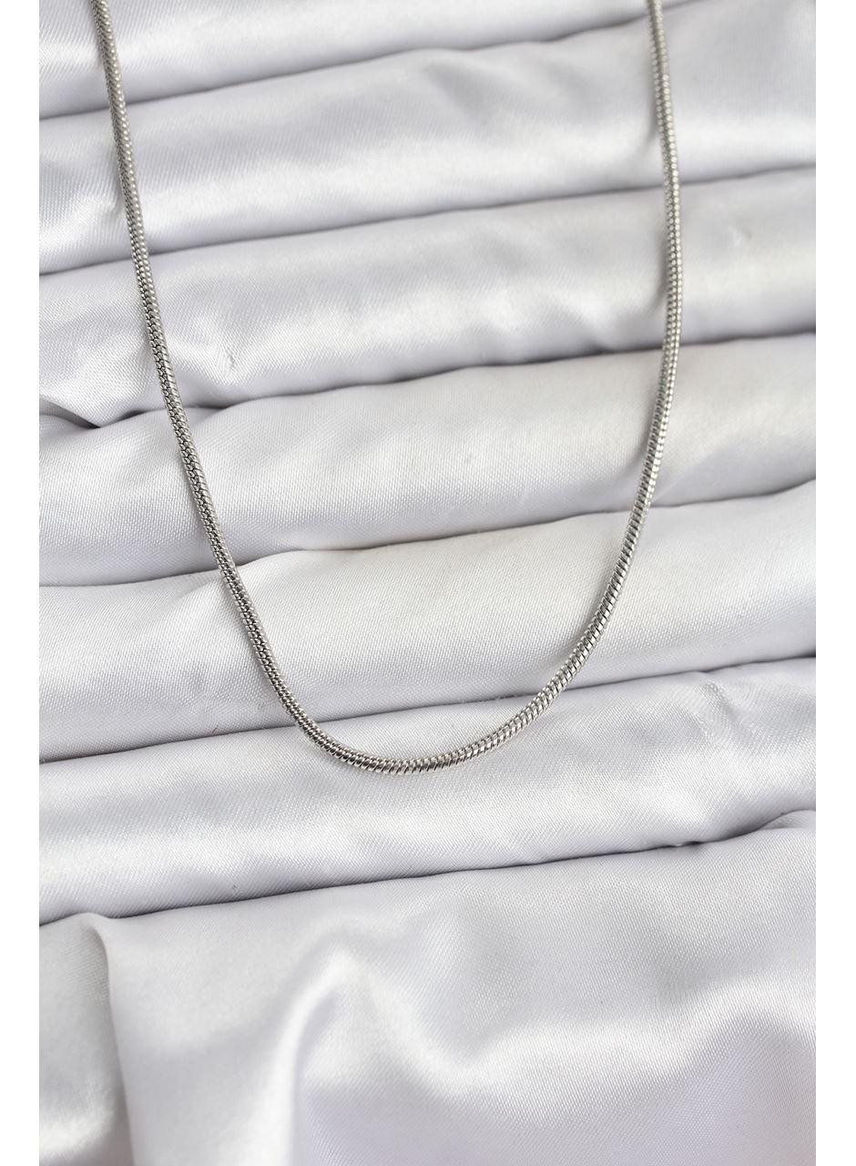 316L Çelik Zincir Gümüş Renk 60 cm Yılan Zincir Kadın Kolye