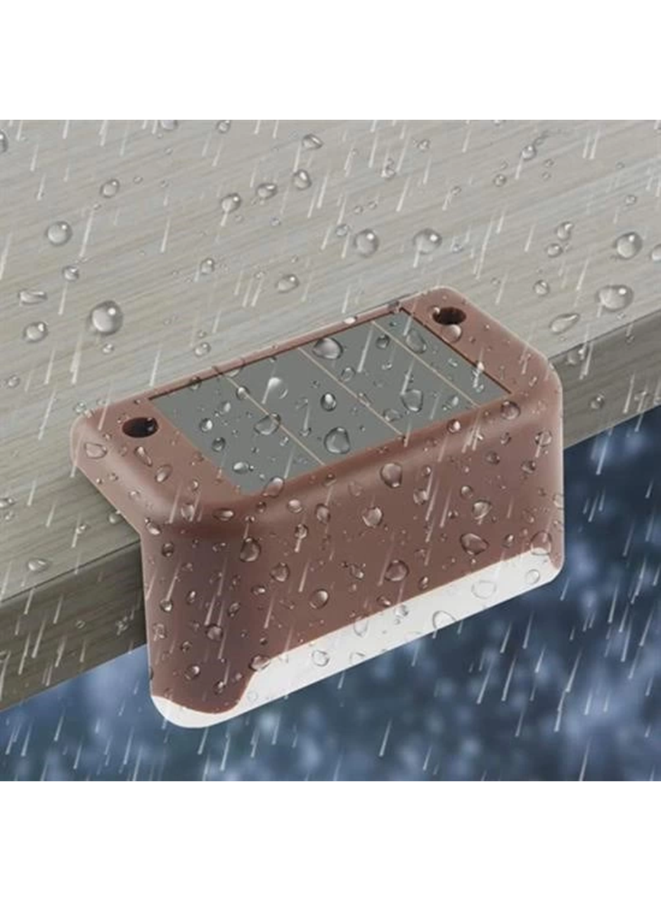 Solar Güneş Enerjili Şarj Edilen Köşebent Merdiven Veranda Bahçe Yolu Led Lamba Işık 4 Adet (