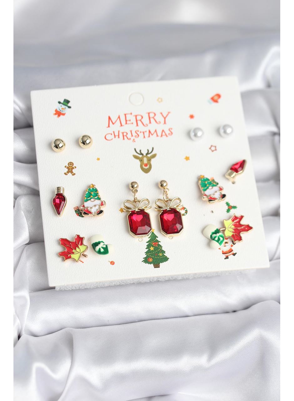 8 Çift Yılbaşı Temalı Kadın Küpe