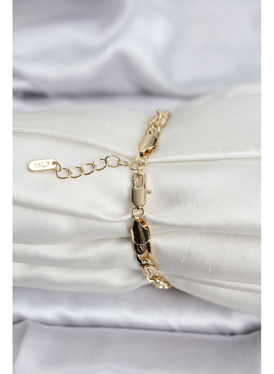 14K Gold Renk Kaplama Zincir Model CM Kadın Bileklik