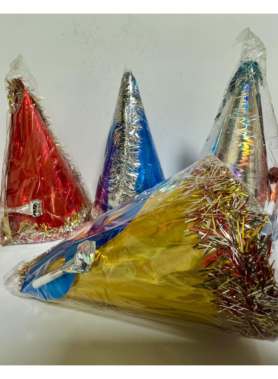 Metalize Karton Kotyon Yılbaşı Seti 4 lü