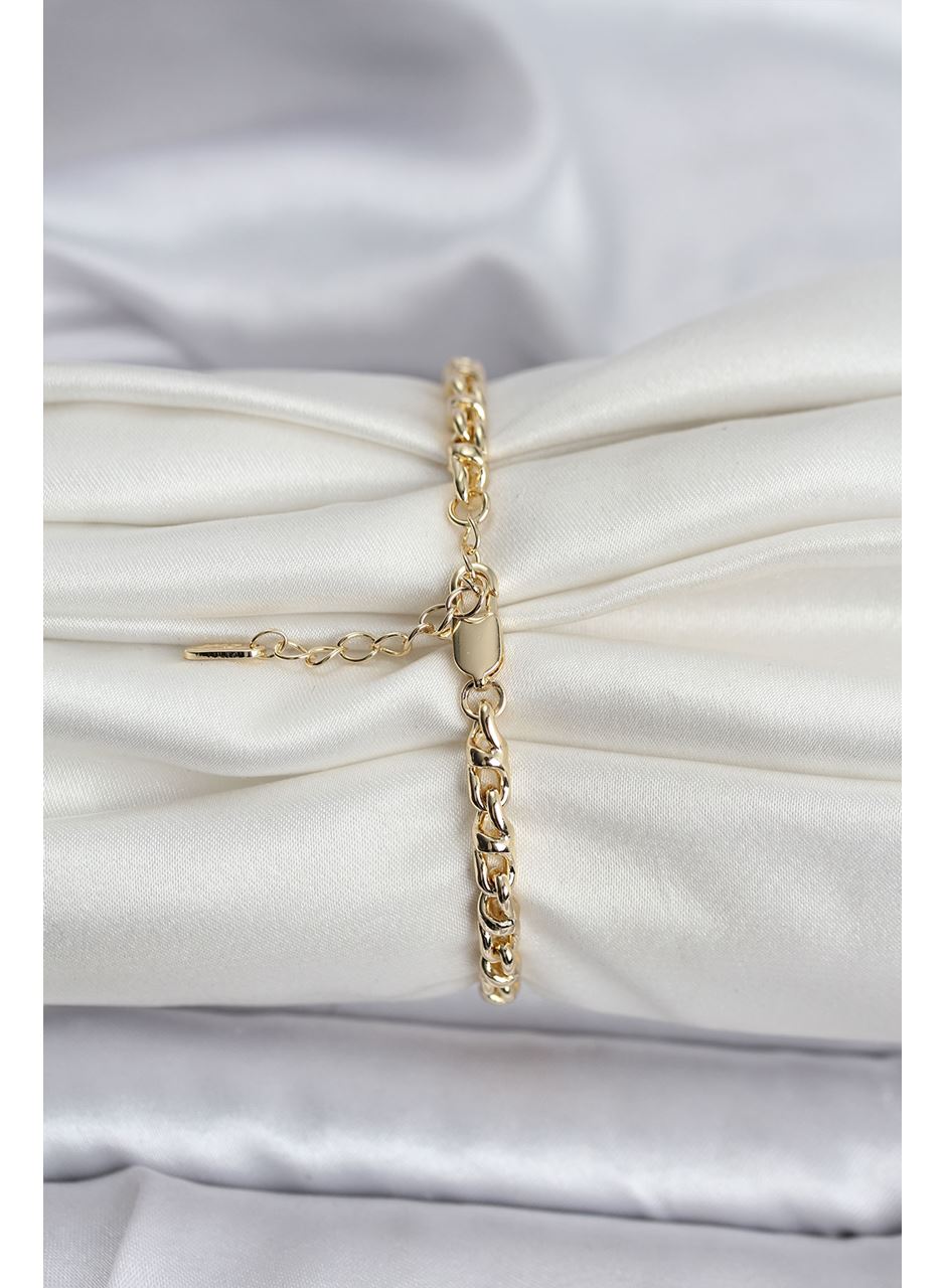 14K Gold Renk Kaplama Zincir Model Kadın CM Bileklik