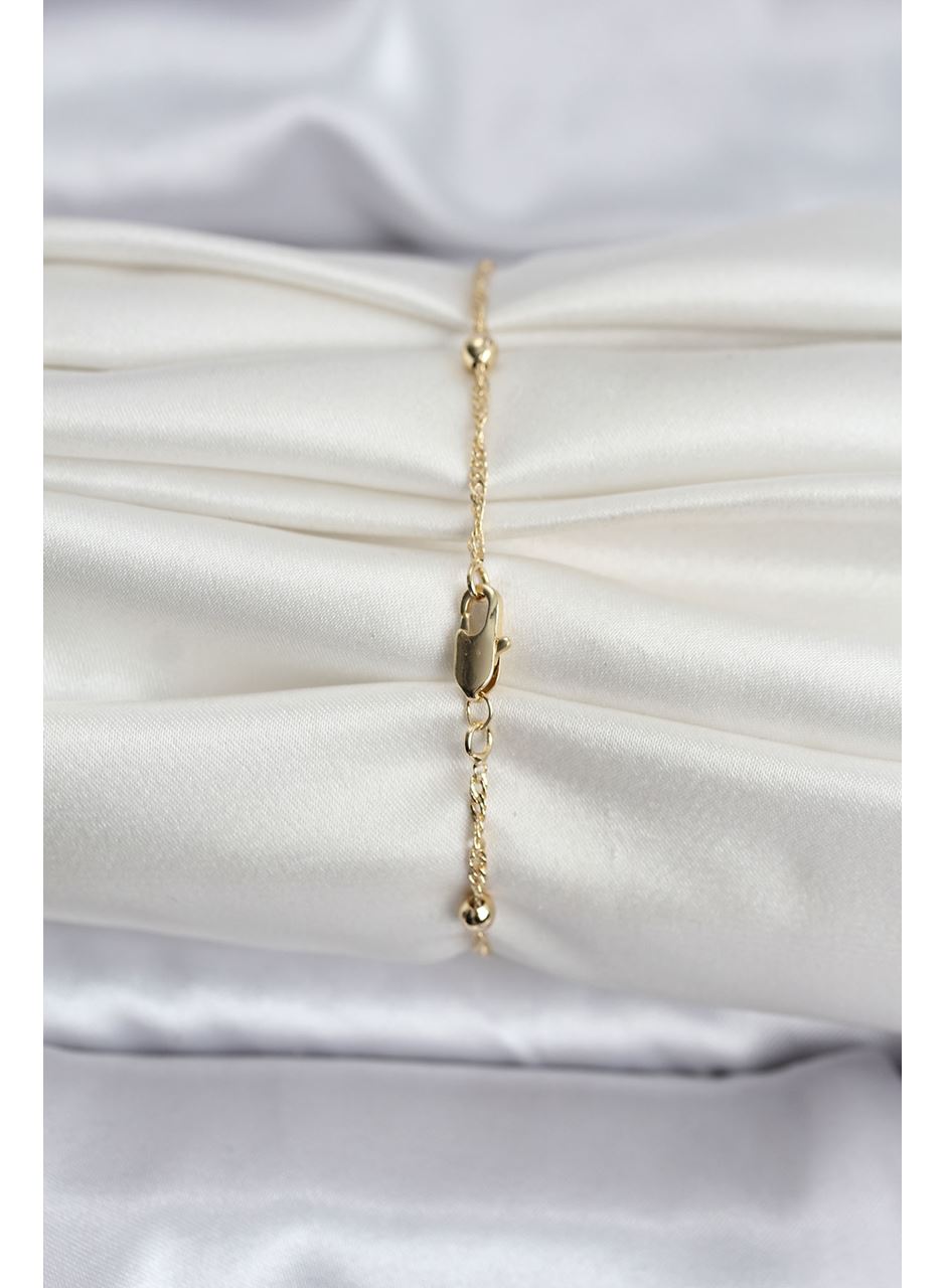 14K Gold Renk Kaplama Topçuklu Model CM Kadın Bileklik