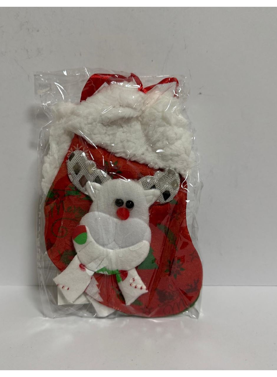 Yılbasşı Süsü Ağaç Süsü Çorap Kardan Adam Ayıcık Desenli Çoraplar 2li 17 x 10 cm Karışık Paketler