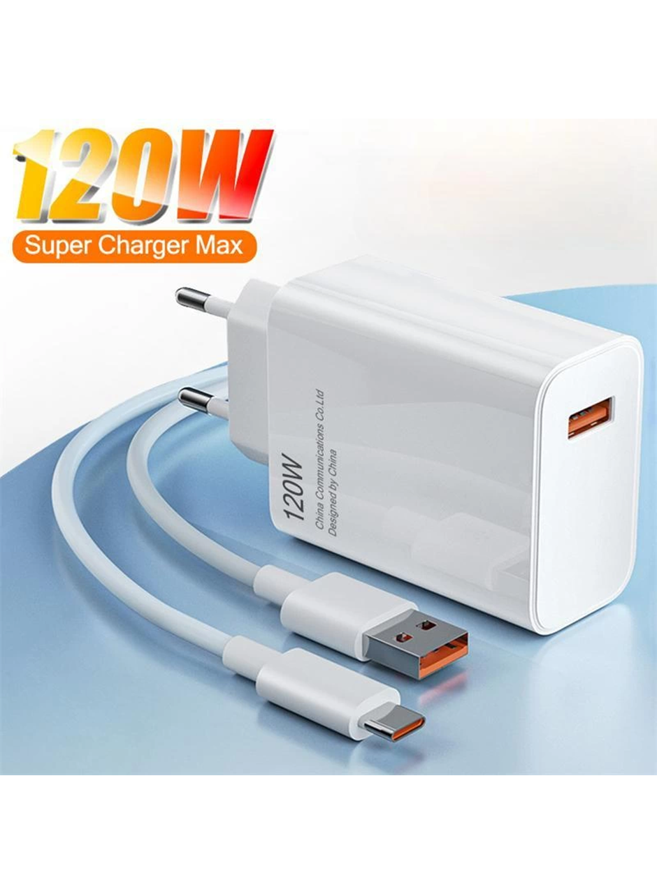 120W Turbo Saniye Göstergeli Hızlı Şarj Aleti Adaptör Kablo Set (MARKASİZ) (