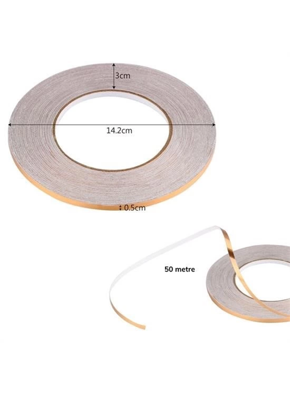 50 Metre Fayans Arası Şerit Dekoratif Yapışkan Renkli Dekor Su Geçirmez Sızdırmaz Altın Bant (