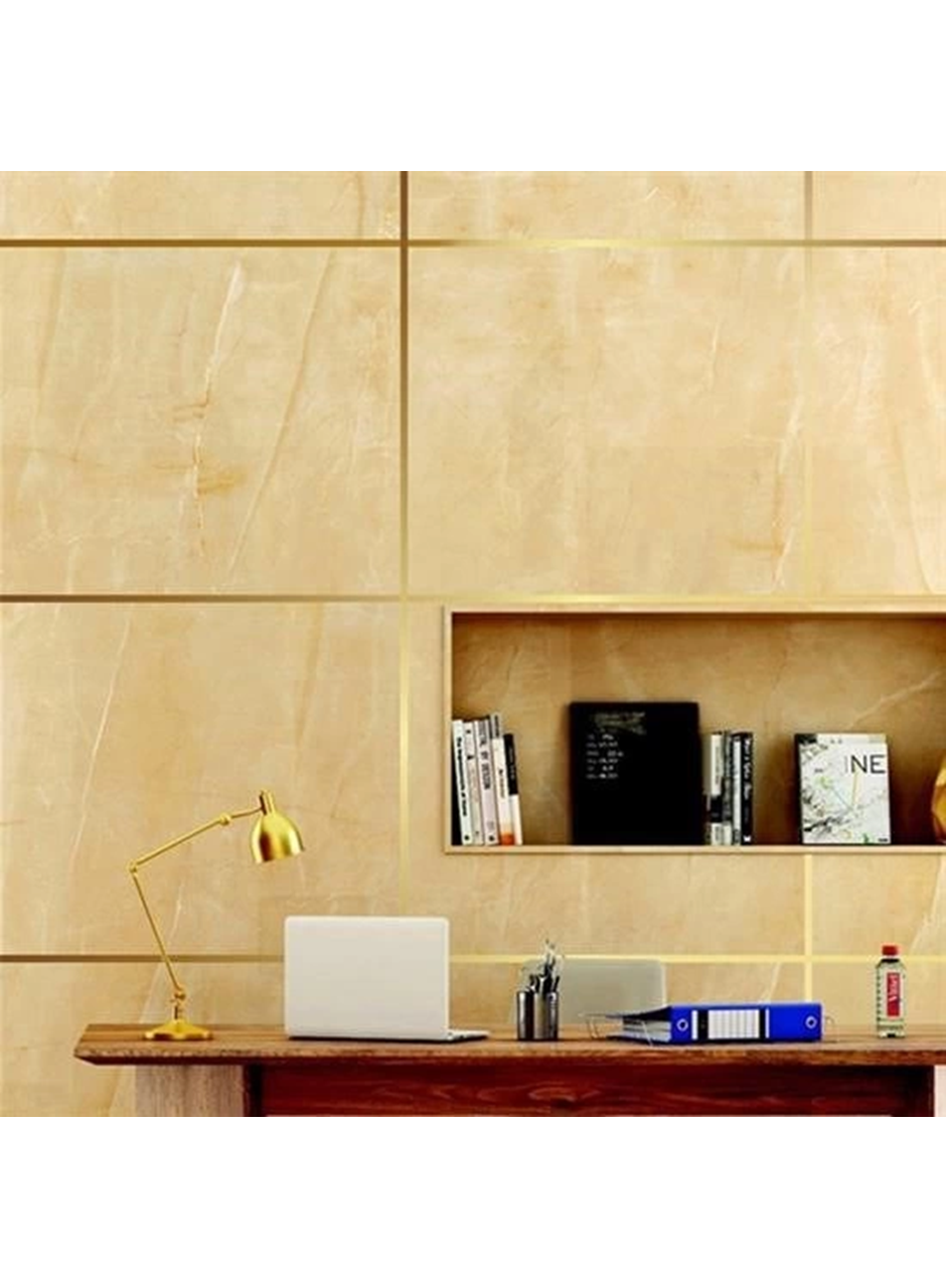 50 Metre Fayans Arası Şerit Dekoratif Yapışkan Renkli Dekor Su Geçirmez Sızdırmaz Altın Bant (