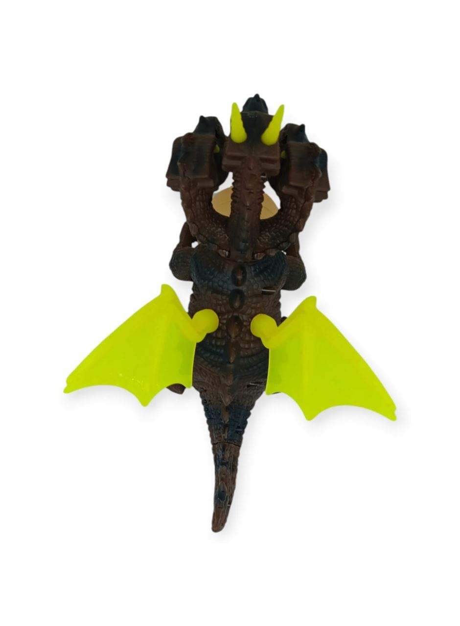 3 Başlı Mitolojik Ejderha - Pilli Yerde Gezen Sesli Figür - WH-3010