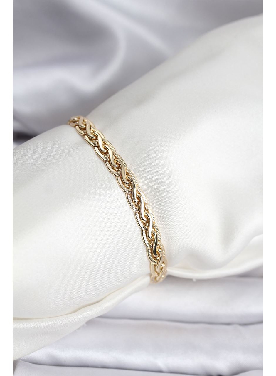 14K Gold Renk Kaplama Lazer Zincir Model CM Kadın Bileklik