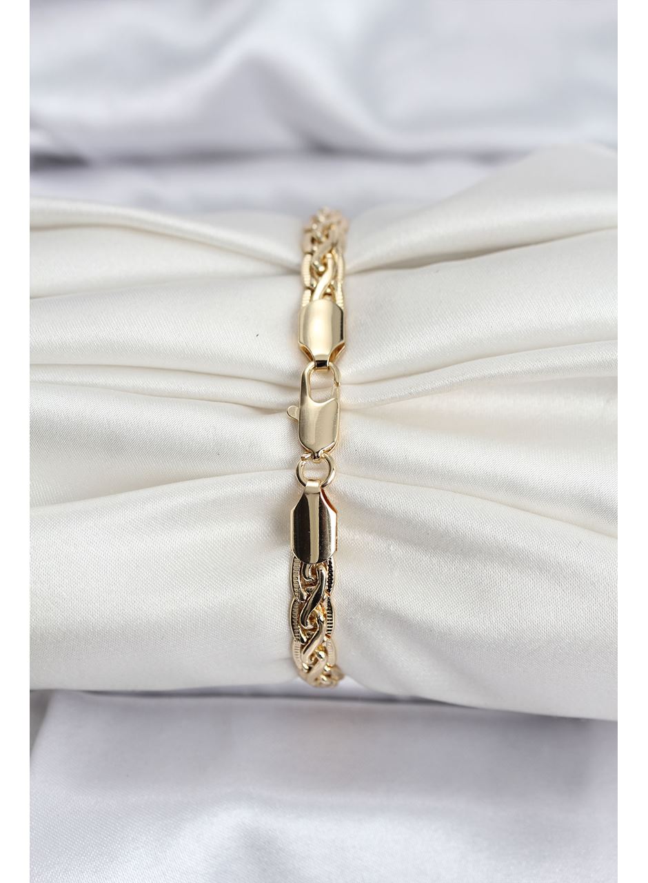 14K Gold Renk Kaplama Lazer Zincir Model CM Kadın Bileklik