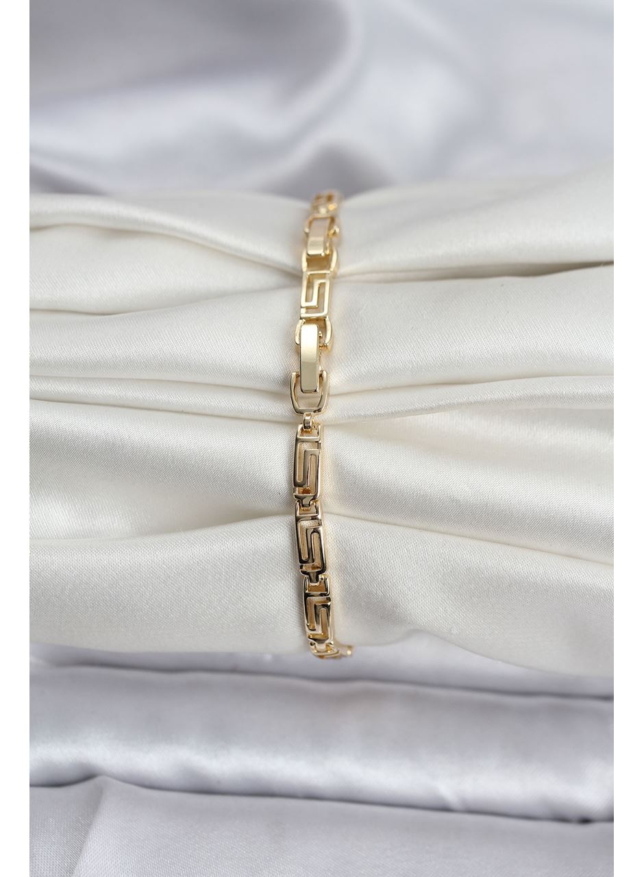 14K Gold Renk Kaplama Zirkon Taşlı Baget Model CM Kadın Bileklik