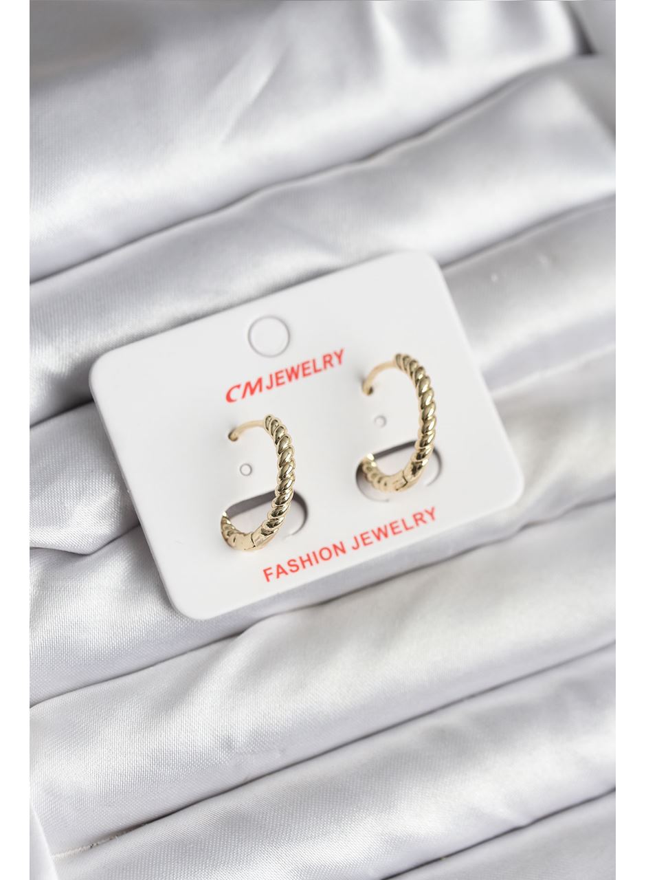 14K Gold Renk Kaplama Burgu Halka CM Kadın Küpe