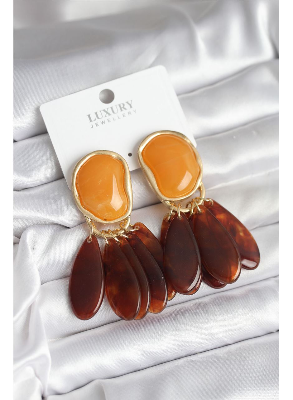 Pirinç Gold Renk Vintage Model Kadın Küpe