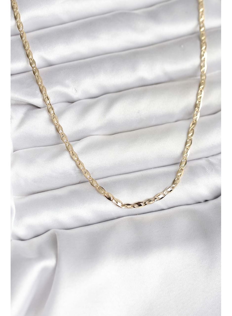 14K Gold Renk Kaplama Ezme Zincir Model CM Kadın Kolye