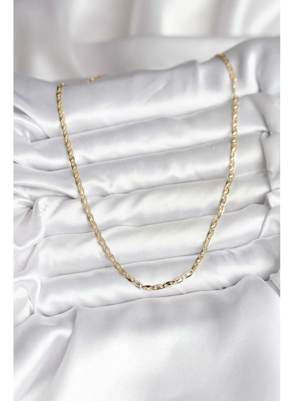 14K Gold Renk Kaplama Ezme Zincir Model CM Kadın Kolye