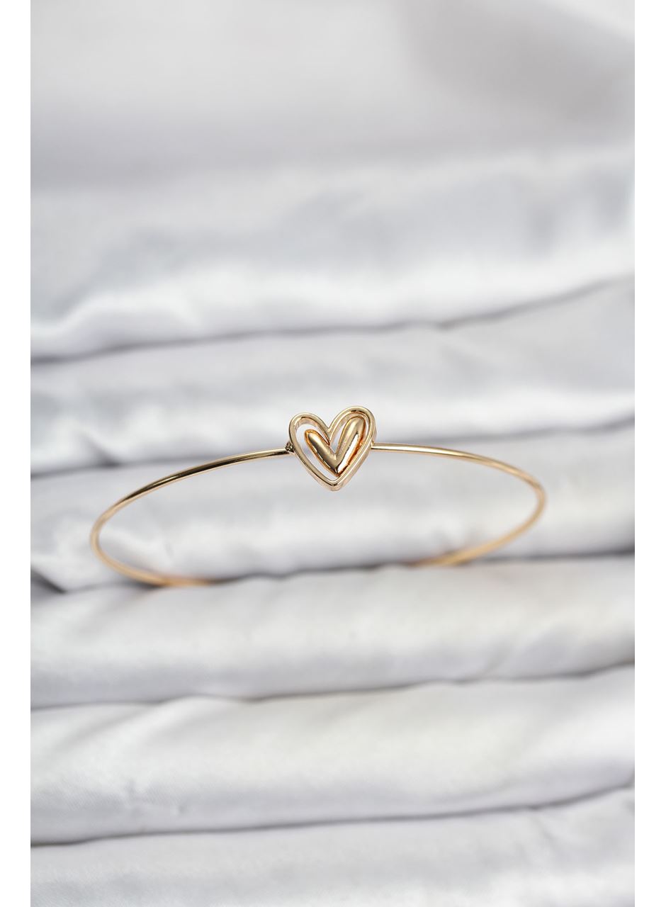 Kalp Model Gold Renk Bileklik