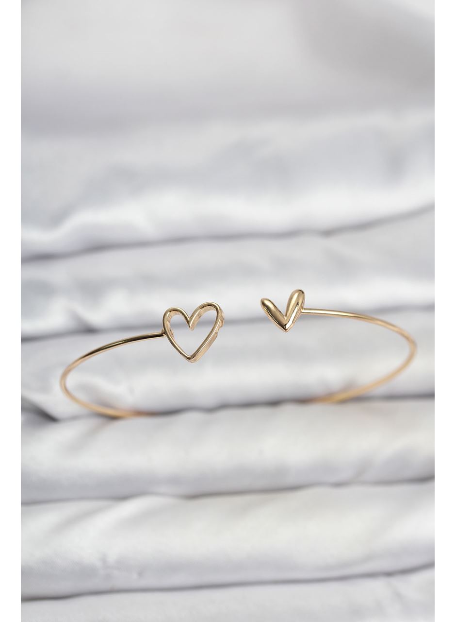 Kalp Model Gold Renk Bileklik