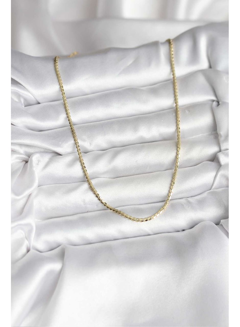 14K Gold Renk Kaplama Ezme Zincir Model CM Kadın Kolye