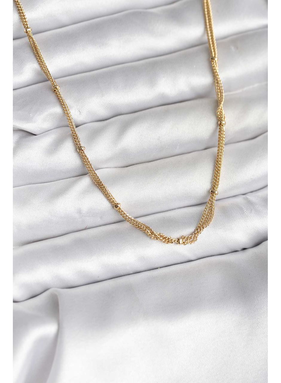 14K Gold Renk Kaplama Topçuk Zincirli Model CM Kadın Kolye