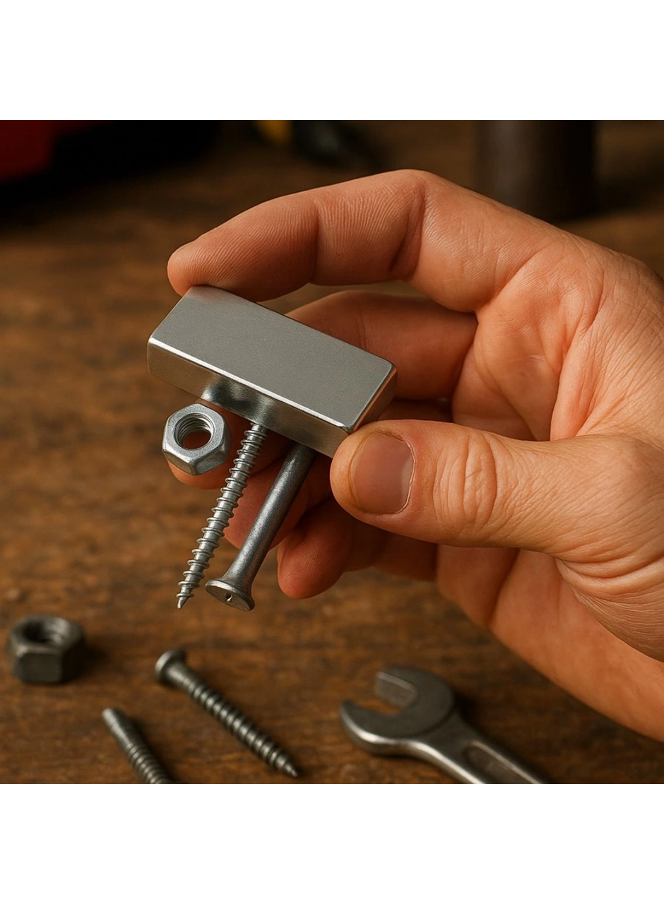 1 adet 40x20x5mm Neodyum Magnet Güçlü N35 Mıknatıs Köşeli Nikel Kaplama (