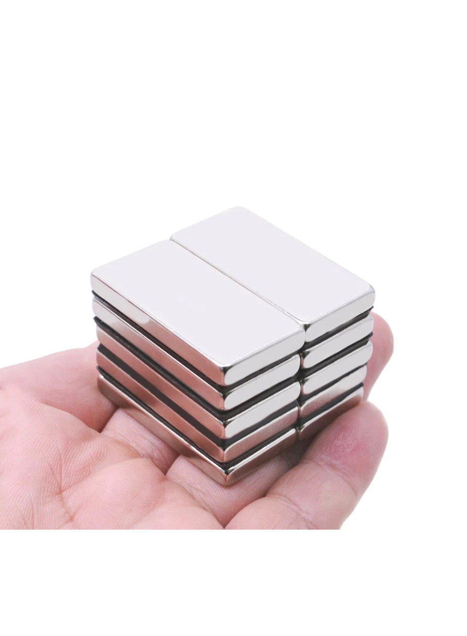 2 adet 40x20x5mm Neodyum Magnet Güçlü N35 Mıknatıs Köşeli Nikel Kaplama (