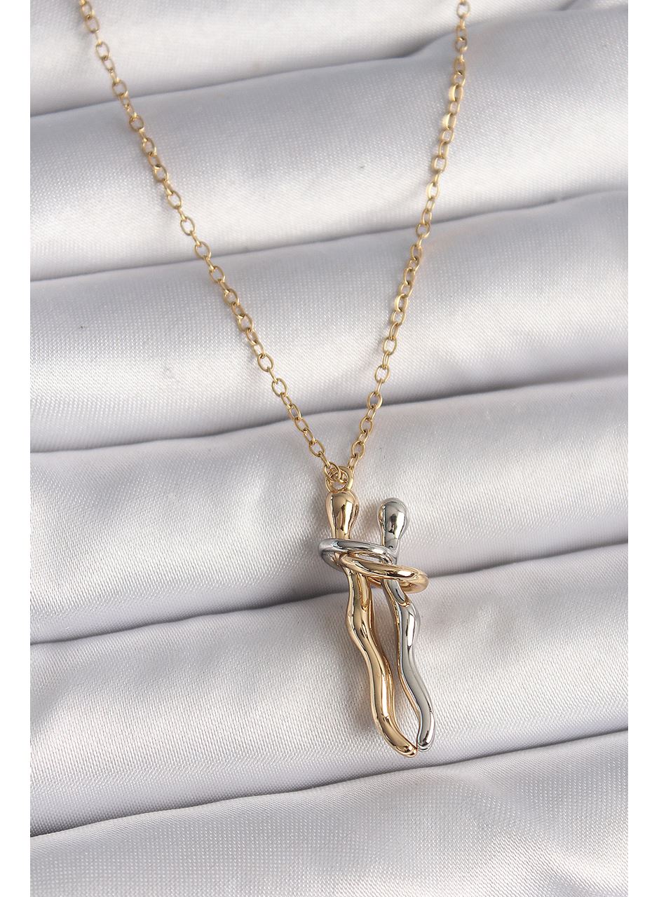 316L Çelik Gold Renk Zincir Renkli Sarılma Model Kadın Kolye