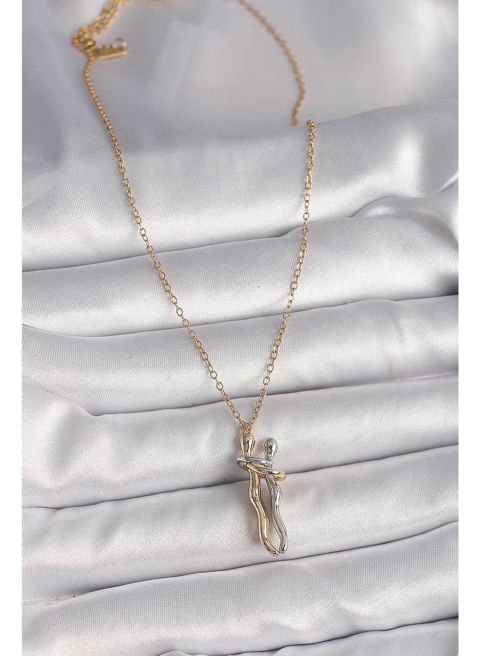 316L Çelik Gold Renk Zincir Renkli Sarılma Model Kadın Kolye