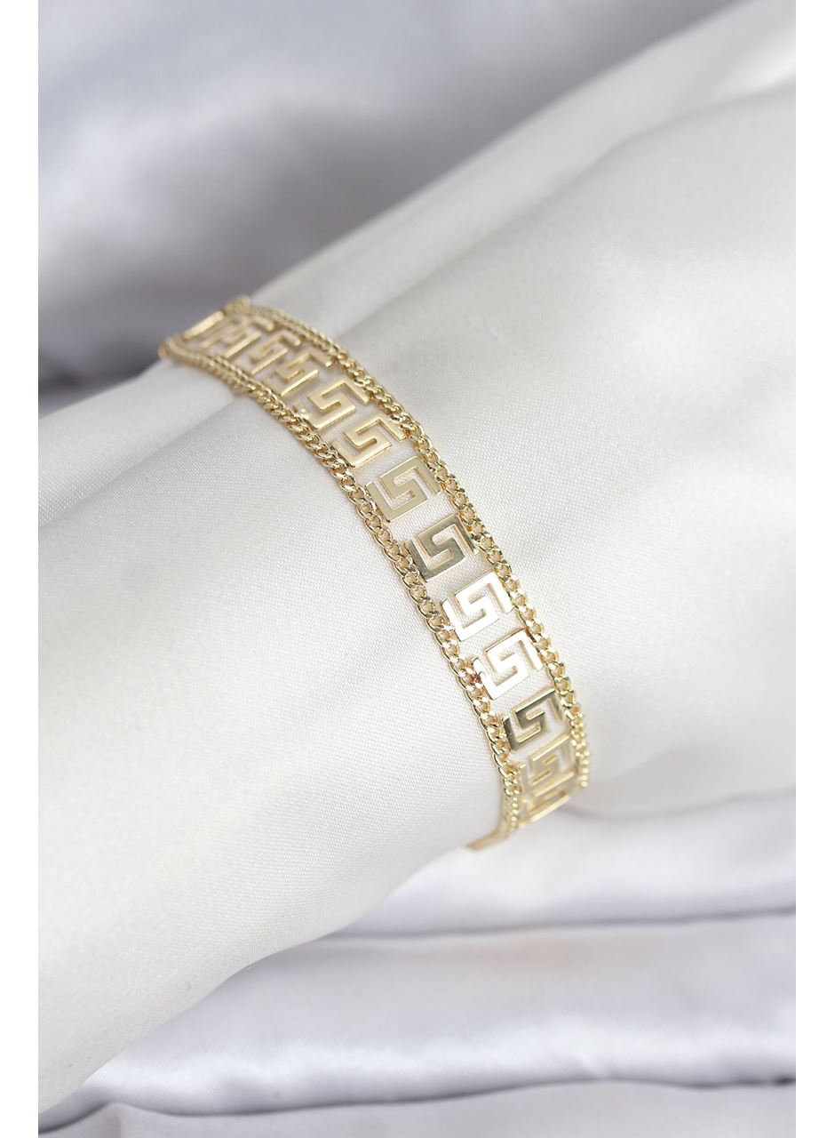 316L Çelik Gold Renk Labirent Model Kadın Bileklik