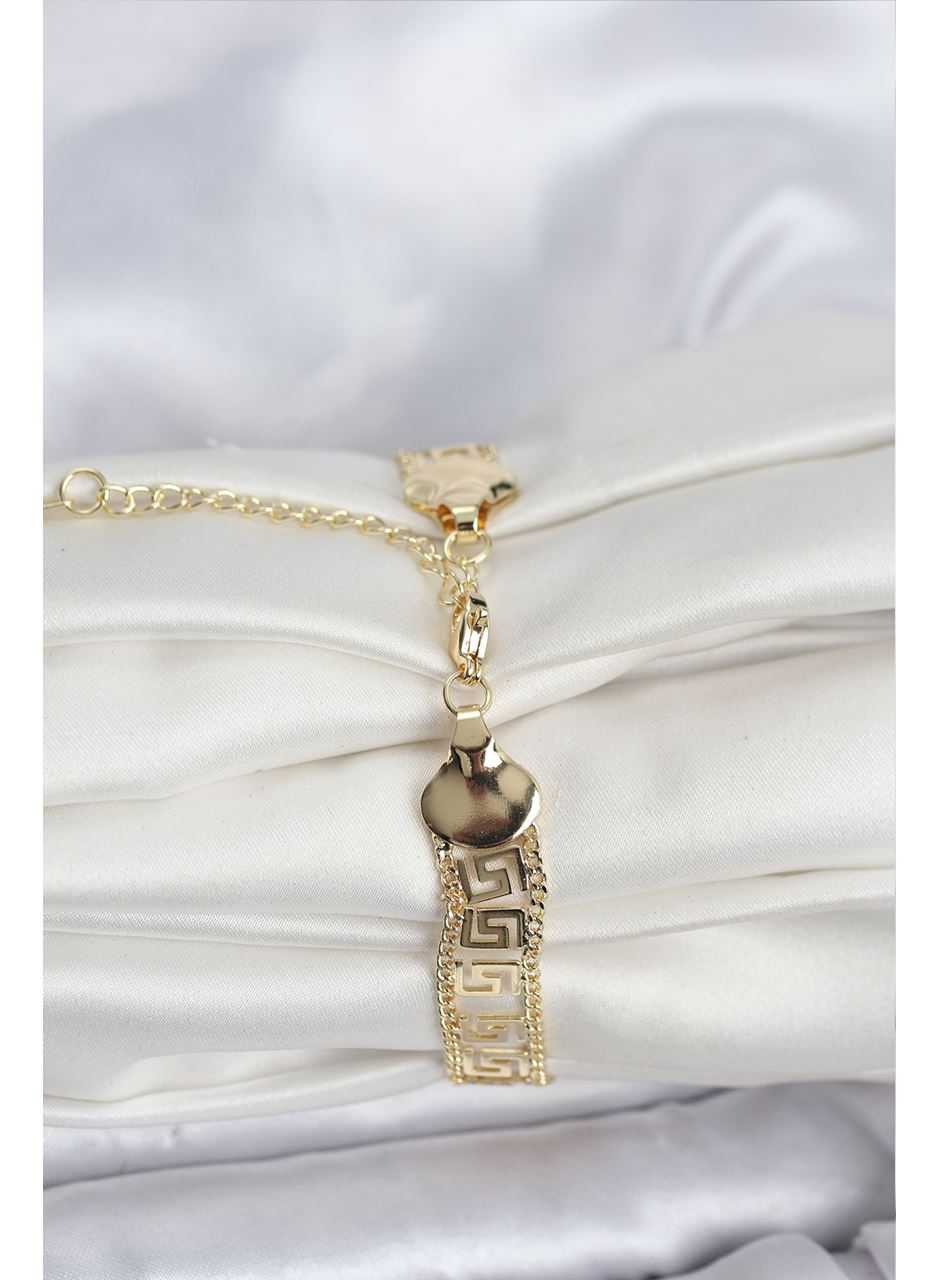 316L Çelik Gold Renk Labirent Model Kadın Bileklik